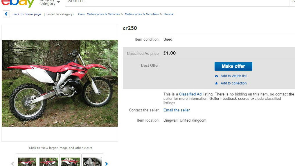 A motorcycle for £1?